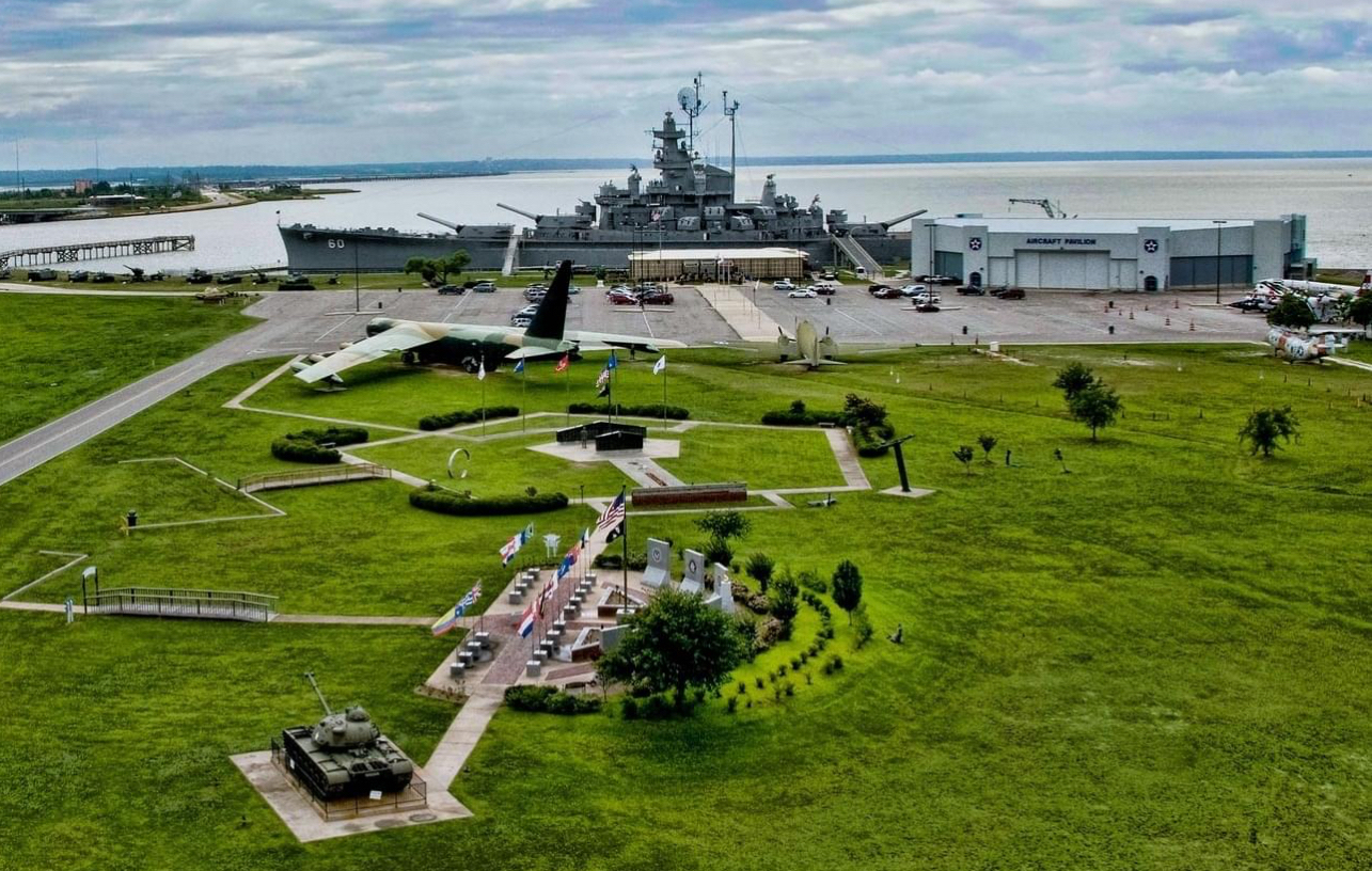 Aerial view of USS ALABAMA Battleship Memorial Park