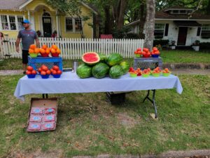 The Cameron's pop-up produce stand