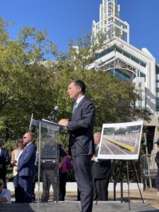 Secretary of Transportation Pete Buttigieg speaks in Mobile