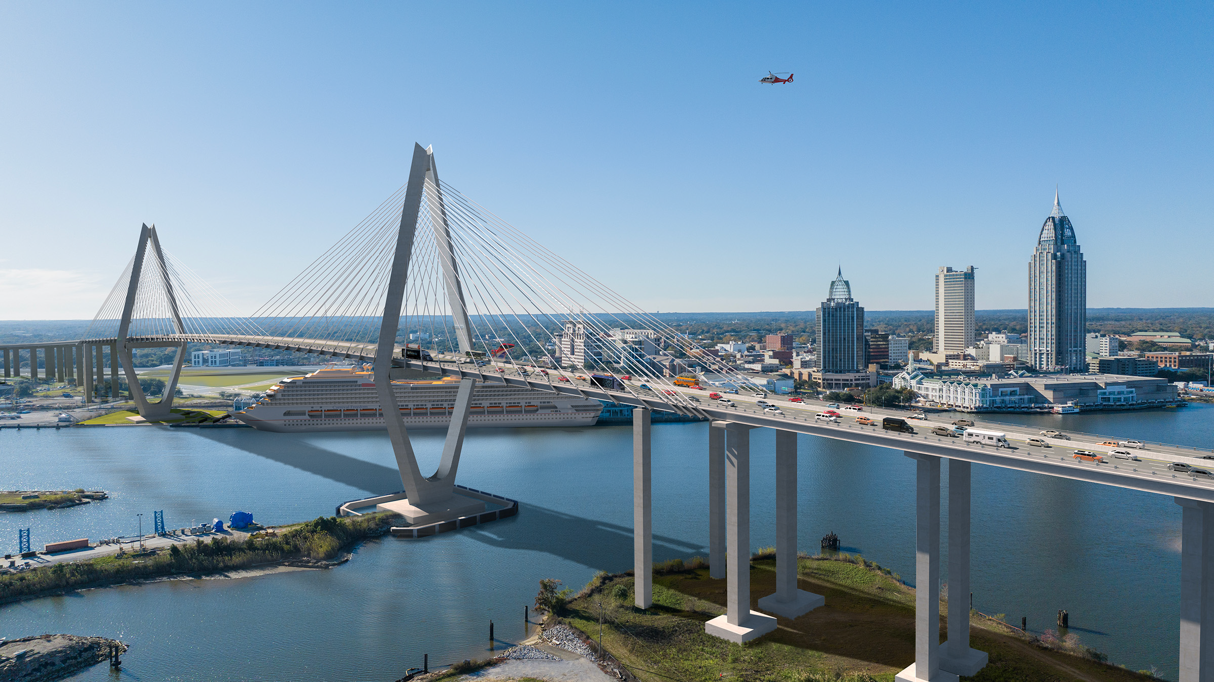 Mobile River Bridge rendering